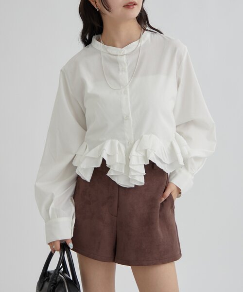 mystic（ミスティック）の「【新色ホワイト/ピンク/ブルー2】ウェーブフリルブラウス（シャツ/ブラウス・レディース・オフホワイト/ブルー/ホワイト/ピンク/ブルー系その他2・FREE）」の18枚目の写真