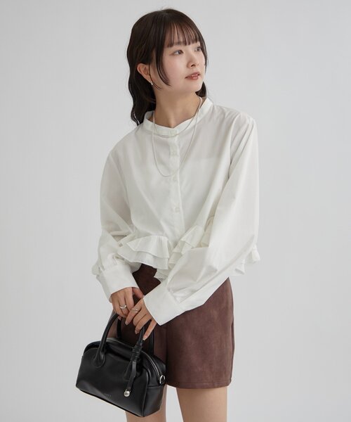 mystic（ミスティック）の「【新色ホワイト/ピンク/ブルー2】ウェーブフリルブラウス（シャツ/ブラウス・レディース・オフホワイト/ブルー/ホワイト/ピンク/ブルー系その他2・FREE）」の19枚目の写真