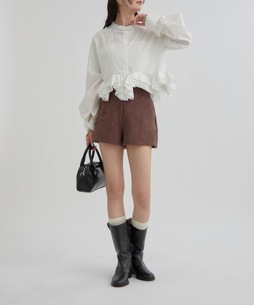 mystic（ミスティック）の「【新色ホワイト/ピンク/ブルー2】ウェーブフリルブラウス（シャツ/ブラウス・レディース・オフホワイト/ブルー/ホワイト/ピンク/ブルー系その他2・FREE）」の20枚目の写真