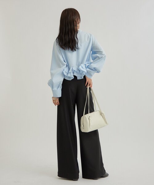 mystic（ミスティック）の「【新色ホワイト/ピンク/ブルー2】ウェーブフリルブラウス（シャツ/ブラウス・レディース・オフホワイト/ブルー/ホワイト/ピンク/ブルー系その他2・FREE）」の14枚目の写真