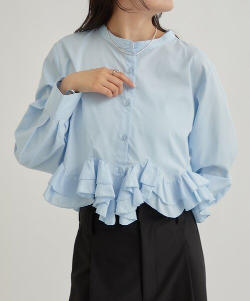 mystic（ミスティック）の「【新色ホワイト/ピンク/ブルー2】ウェーブフリルブラウス（シャツ/ブラウス・レディース・オフホワイト/ブルー/ホワイト/ピンク/ブルー系その他2・FREE）」の17枚目の写真