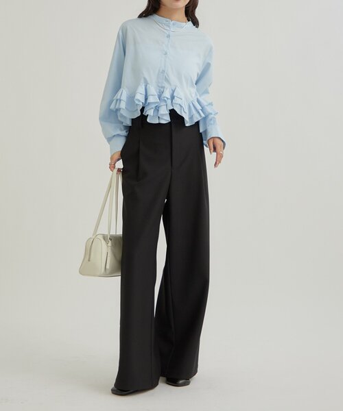 mystic（ミスティック）の「【新色ホワイト/ピンク/ブルー2】ウェーブフリルブラウス（シャツ/ブラウス・レディース・オフホワイト/ブルー/ホワイト/ピンク/ブルー系その他2・FREE）」の19枚目の写真