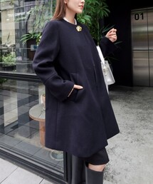 NOLLEY’S | ブローチ付きAラインノーカラーコート(ノーカラーコート)