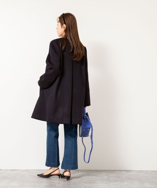 NOLLEY'S（ノーリーズ）の「ブローチ付きAラインノーカラーコート