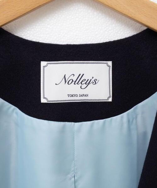 NOLLEY’S(ノーリーズ)の「ブローチ付きAラインノーカラーコート(ノーカラーコート・レディース・ネイビー/ライトグレー/キャメル・36/38)」の19枚目の写真