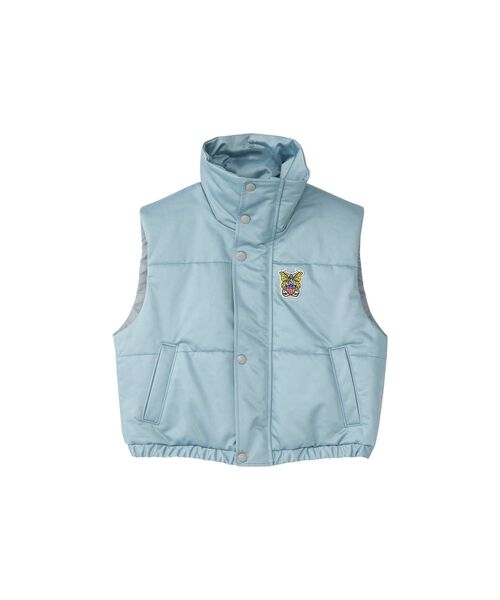 HYSTERIC GLAMOUR(ヒステリックグラマー)の「LEVITATED GIRLワッペン ショートベスト(ベスト・レディース・ブラック/ベージュ/ブルー・FREE)」の1枚目の写真