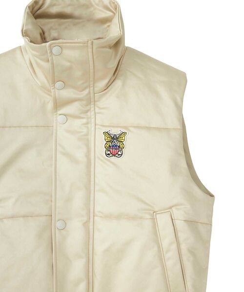 HYSTERIC GLAMOUR(ヒステリックグラマー)の「LEVITATED GIRLワッペン ショートベスト(ベスト・レディース・ブラック/ベージュ/ブルー・FREE)」の5枚目の写真