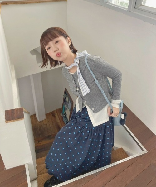 gossip!ロサンゼルス(ゴシップロサンゼルス)の「【Y2Kガーリー】レトロ配色ドットティアードスカート(スカート・レディース・ブルー/ブラウン・M)」の19枚目の写真