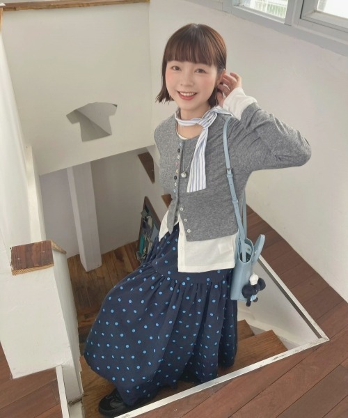 gossip!ロサンゼルス(ゴシップロサンゼルス)の「【Y2Kガーリー】レトロ配色ドットティアードスカート(スカート・レディース・ブルー/ブラウン・M)」の20枚目の写真