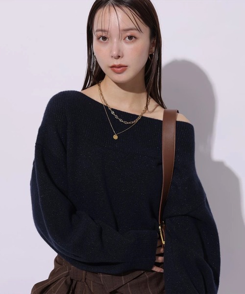 Mystrada（マイストラーダ）の「アクアオフショルニット（ニット/セーター・レディース・ボルドー/オフホワイト/グレー/ピンク系その他5/ネイビー/ブラック/ライトイエロー/ブラウン/レッド・38）」の5枚目の写真