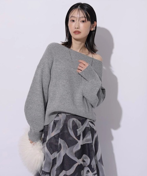 Mystrada（マイストラーダ）の「フレンチアシメフリルニット（ニット