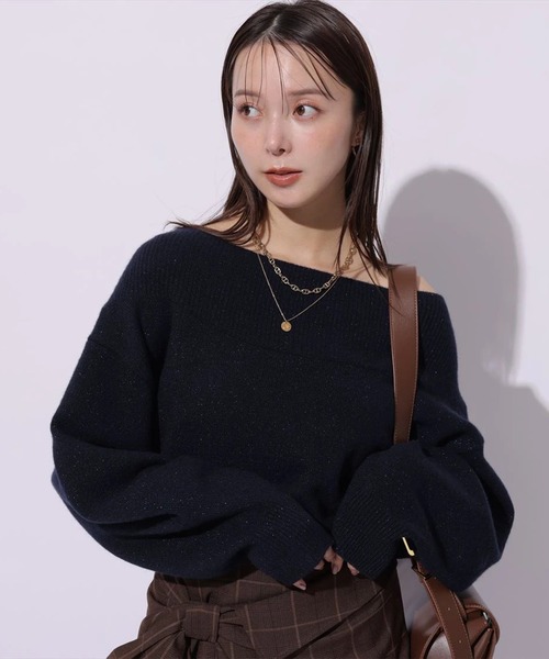 Mystrada（マイストラーダ）の「アクアオフショルニット（ニット/セーター・レディース・ボルドー/オフホワイト/グレー/ピンク系その他5/ネイビー/ブラック/ライトイエロー/ブラウン/レッド・38）」の10枚目の写真