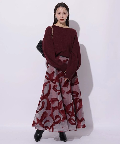 Mystrada（マイストラーダ）の「アクアオフショルニット（ニット/セーター・レディース・ボルドー/オフホワイト/グレー/ピンク系その他5/ネイビー/ブラック/ライトイエロー/ブラウン/レッド・38）」の20枚目の写真