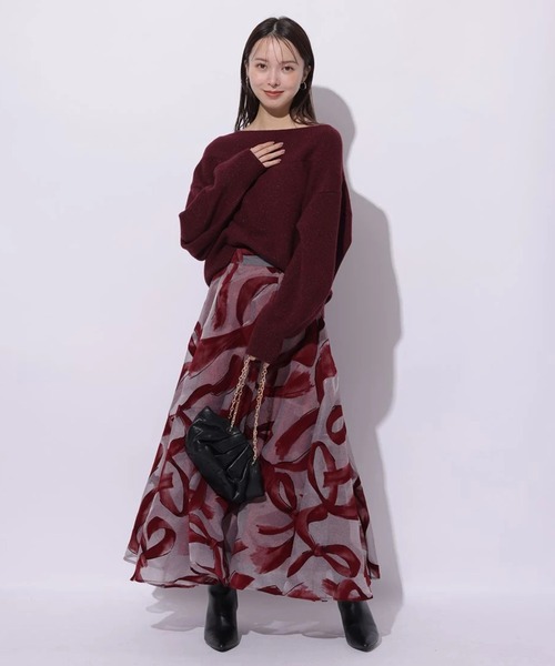 Mystrada（マイストラーダ）の「アクアオフショルニット（ニット/セーター・レディース・ボルドー/オフホワイト/グレー/ピンク系その他5/ネイビー/ブラック/ライトイエロー/ブラウン/レッド・38）」の18枚目の写真