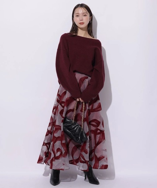 Mystrada（マイストラーダ）の「アクアオフショルニット（ニット/セーター・レディース・ボルドー/オフホワイト/グレー/ピンク系その他5/ネイビー/ブラック/ライトイエロー/ブラウン/レッド・38）」の22枚目の写真