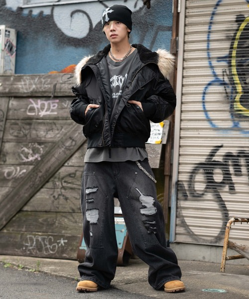 WEGO（ウィゴー）の「WEGO/N2B（ミリタリージャケット・メンズ・カーキ/ブラック・MEDIUM/LARGE）」の6枚目の写真