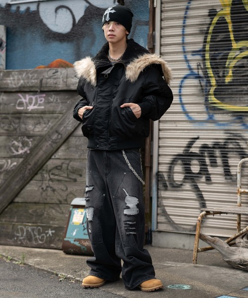 WEGO（ウィゴー）の「WEGO/N2B（ミリタリージャケット・メンズ・カーキ/ブラック・MEDIUM/LARGE）」の22枚目の写真