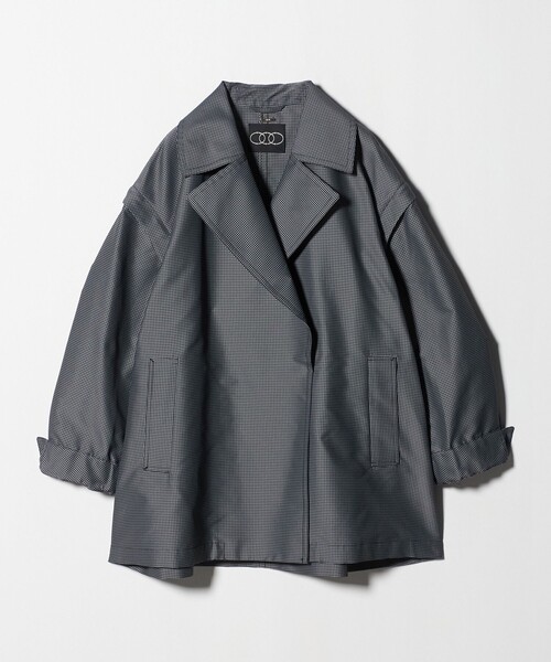 conte＞ チェック ミリタリー 2WAY ショートコート（トレンチコート