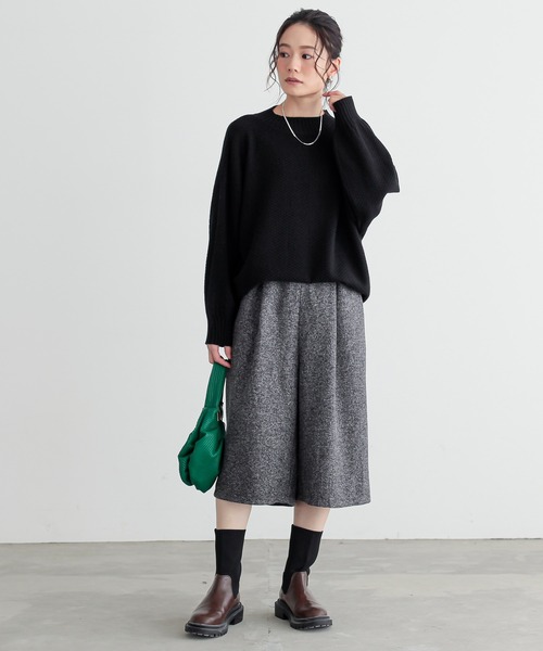 n'OrLABEL(ノアールレーベル)の「『ツイードハーフタックパンツ』(その他パンツ・レディース・ブラック/ブラウン・2/1)」の13枚目の写真