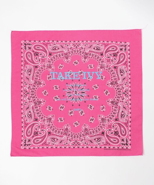 SHIPS（シップス）の「SHIPS×TAKE IVY:『TAKE NVY』MADE IN USA ペイズリー バンダナ（バンダナ/スカーフ・メンズ・ブラック/ネイビー/ピンク/ホワイト/ライトブルー・ONE SIZE）」の5枚目の写真