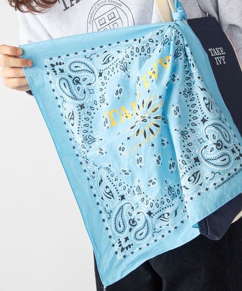 SHIPS（シップス）の「SHIPS×TAKE IVY:『TAKE NVY』MADE IN USA ペイズリー バンダナ（バンダナ/スカーフ・メンズ・ブラック/ネイビー/ピンク/ホワイト/ライトブルー・ONE SIZE）」の3枚目の写真