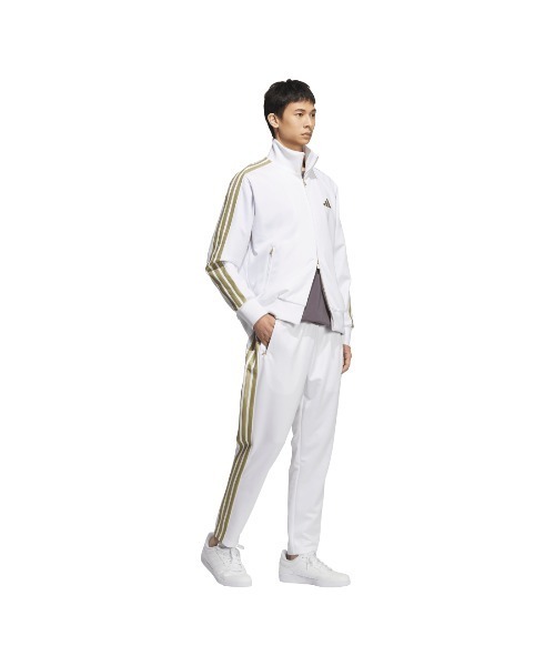 adidas（アディダス）の「アディダス adidas Staygoldレギュラーフィット フルレングス オープンヘム トラックパンツ（その他パンツ・メンズ・ブラック×ブラック/ホワイト×ゴールド/ブラック×ゴールド・S/M/L/LL/3L）」の5枚目の写真