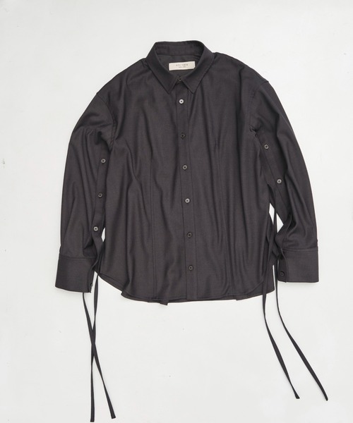 CITY TOKYO（シティトウキョウ）の「Slit Belt Shirt/スリットベルトシャツ（シャツ/ブラウス・レディース・ブルー/ホワイト/チャコールグレー・FREE）」の3枚目の写真