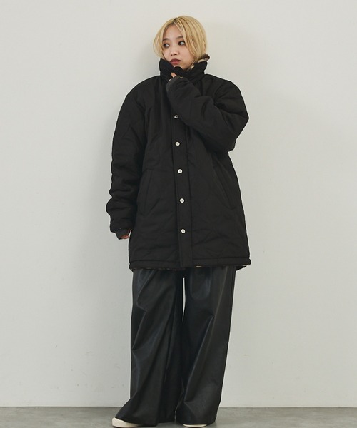 TAION】リバーシブル ダウンジャケット / ブルゾン（キルティング×ボア