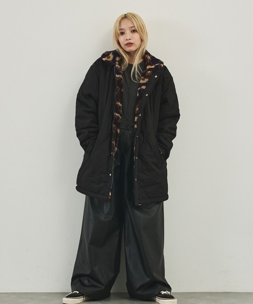 TAION】リバーシブル ダウンジャケット / ブルゾン（キルティング×ボア