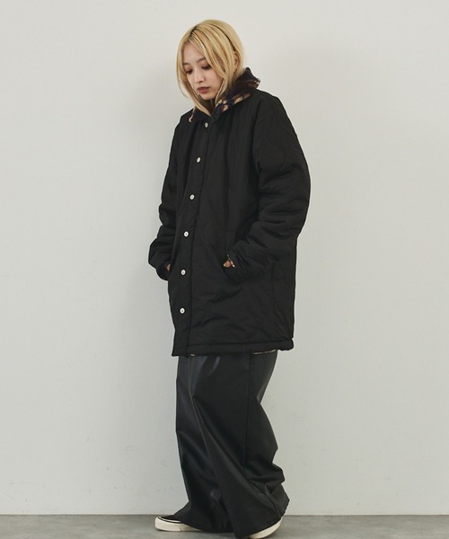 TAION】リバーシブル ダウンジャケット / ブルゾン（キルティング×ボア