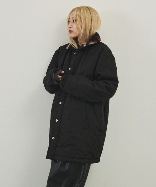 TAION】リバーシブル ダウンジャケット / ブルゾン（キルティング×ボア