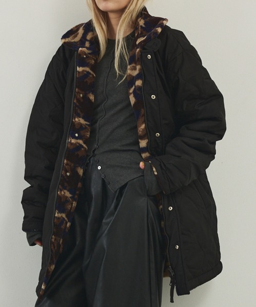 TAION】リバーシブル ダウンジャケット / ブルゾン（キルティング×ボア