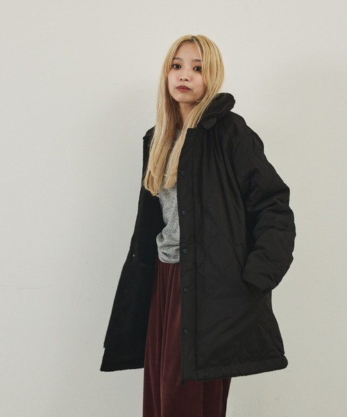 TAION】リバーシブル ダウンジャケット / ブルゾン（キルティング×ボア