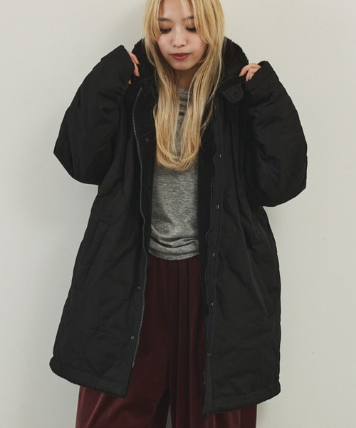 TAION】リバーシブル ダウンジャケット / ブルゾン（キルティング×ボア