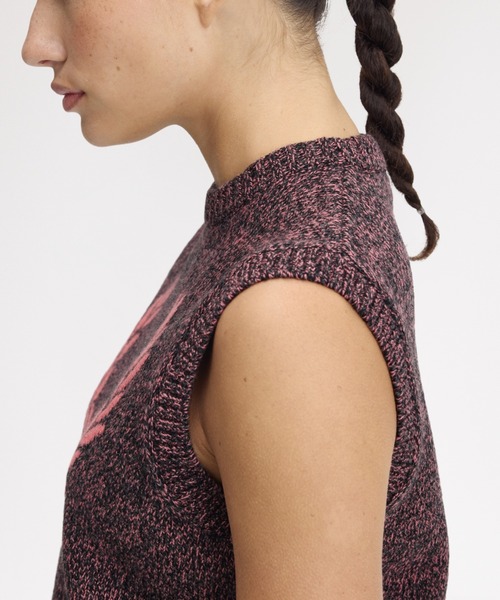 FRED PERRY(フレッドペリー)の「Twisted Marl Knitted Vest/メランジニットベスト(ベスト・レディース・ピンク・10)」の3枚目の写真