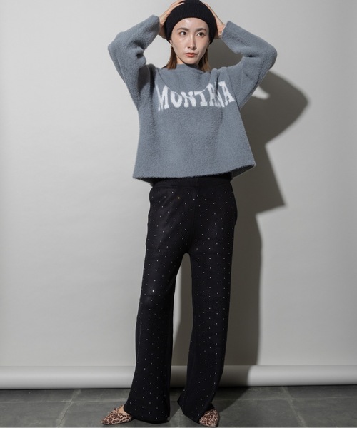 lodie(ロディ)の「スパンコール ニットパンツ(その他パンツ・レディース・ブラック/グレー・FREE)」の5枚目の写真