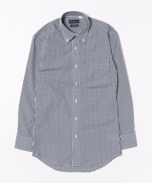 TOKYO SHIRTS（トウキョウシャツ）の「形態安定ノンアイロン ボタンダウン 長袖ビジネスワイシャツ（ビジネスシャツ・メンズ・ネイビー・首回り37cm-裄丈84cm/首回り37cm-裄丈80cm/首回り39cm-裄丈80cm/首回り39cm-裄丈84cm/首回り41cm-裄丈82cm/首回り41cm-裄丈86cm/首回り42cm-裄丈82cm/首回り42cm-裄丈86cm/首回り43cm-裄丈82cm/首回り43cm-裄丈86cm）」の6枚目の写真