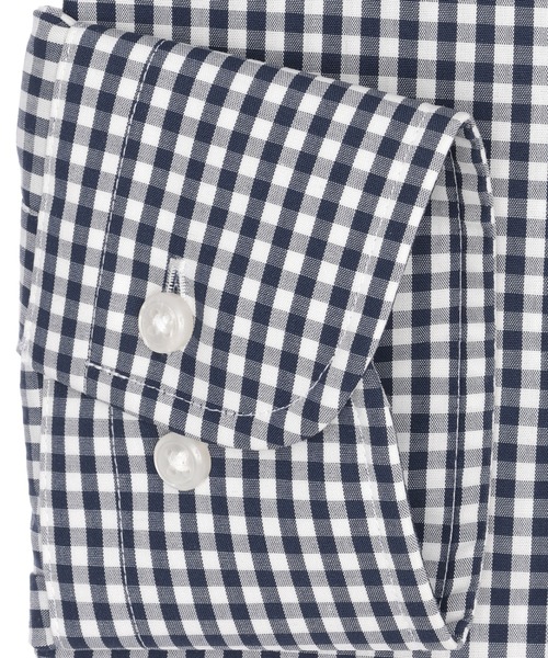 TOKYO SHIRTS（トウキョウシャツ）の「形態安定ノンアイロン ボタンダウン 長袖ビジネスワイシャツ（ビジネスシャツ・メンズ・ネイビー・首回り37cm-裄丈84cm/首回り37cm-裄丈80cm/首回り39cm-裄丈80cm/首回り39cm-裄丈84cm/首回り41cm-裄丈82cm/首回り41cm-裄丈86cm/首回り42cm-裄丈82cm/首回り42cm-裄丈86cm/首回り43cm-裄丈82cm/首回り43cm-裄丈86cm）」の3枚目の写真