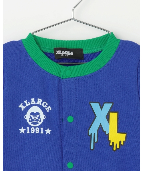 XLARGE KIDS（エクストララージキッズ）の「ファニーゴリラ&ドリップロゴカバーオール（ロンパース・キッズ・ブルー/パープル・50-70cm）」の6枚目の写真
