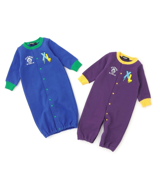 XLARGE KIDS（エクストララージキッズ）の「ファニーゴリラ&ドリップロゴカバーオール（ロンパース・キッズ・ブルー/パープル・50-70cm）」の11枚目の写真