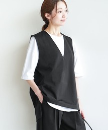 モッツァレラストレッチ Vネックベスト
