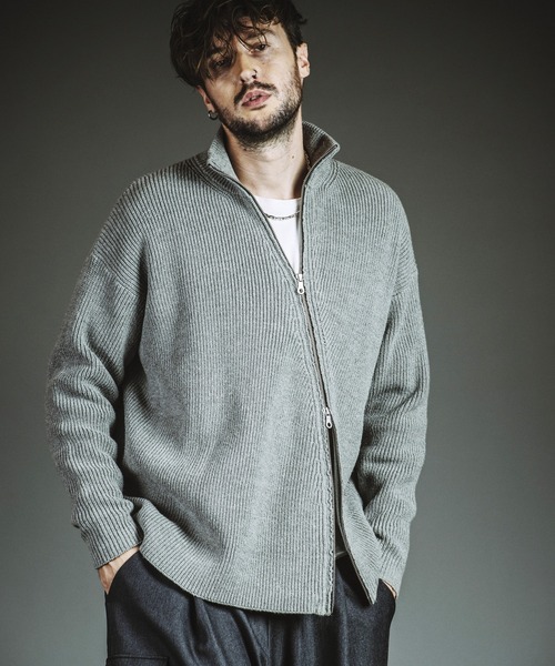 NO ID.（ノーアイディ）の「【NO ID.】Asymmetry Drivers Knit Cardigan / アシンメトリー ドライバーズ ニット カーディガン（ニット/セーター・メンズ・ブラック/その他23/グレー・ONE SIZE）」の15枚目の写真