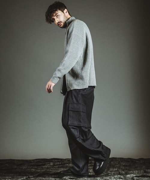 NO ID.（ノーアイディ）の「【NO ID.】Asymmetry Drivers Knit Cardigan / アシンメトリー ドライバーズ ニット カーディガン（ニット/セーター・メンズ・ブラック/その他23/グレー・ONE SIZE）」の17枚目の写真