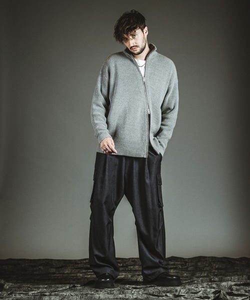 NO ID.（ノーアイディ）の「【NO ID.】Asymmetry Drivers Knit Cardigan / アシンメトリー ドライバーズ ニット カーディガン（ニット/セーター・メンズ・ブラック/その他23/グレー・ONE SIZE）」の19枚目の写真