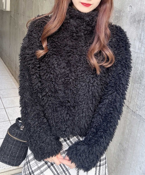 INGNI（イング）の「リボン付スタンドボアブルゾン（ブルゾン・レディース・アイボリー/ブラック/ベージュ・M）」の12枚目の写真