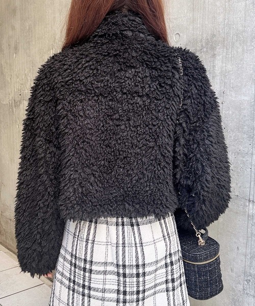 INGNI（イング）の「リボン付スタンドボアブルゾン（ブルゾン・レディース・アイボリー/ブラック/ベージュ・M）」の14枚目の写真