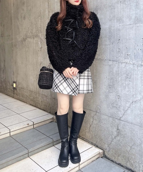 INGNI（イング）の「リボン付スタンドボアブルゾン（ブルゾン・レディース・アイボリー/ブラック/ベージュ・M）」の15枚目の写真