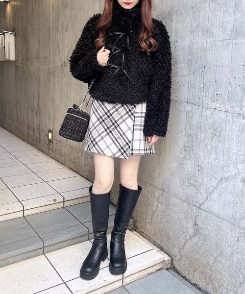 INGNI（イング）の「リボン付スタンドボアブルゾン（ブルゾン・レディース・アイボリー/ブラック/ベージュ・M）」の16枚目の写真