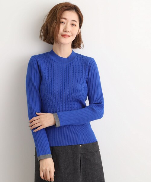 grove(グローブ)の「袖口配色リブニット(ニット/セーター・レディース・ブラック/オフホワイト/ブルー系その他・02/03/01/04/05)」の13枚目の写真