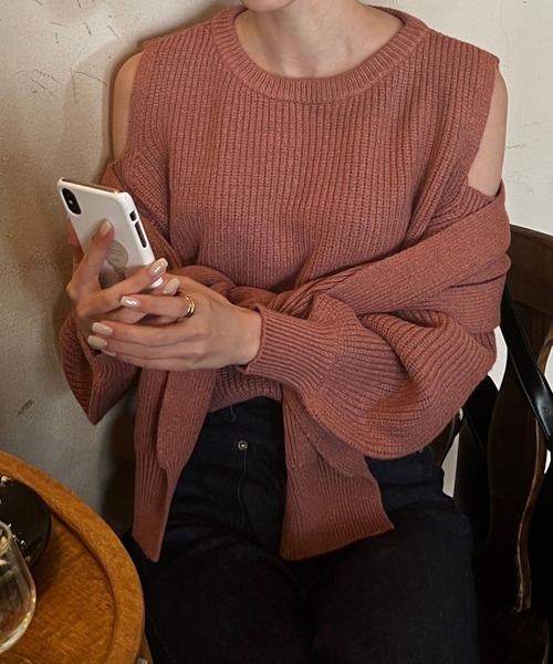 Cielo（シエロ）の「【Cielo/シエロ】3way design knit pink / 3way デザインニット（ニット/セーター・レディース・ピンク・FREE）」の4枚目の写真